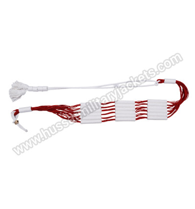 White Rope Red Hussar General Barrel Sash