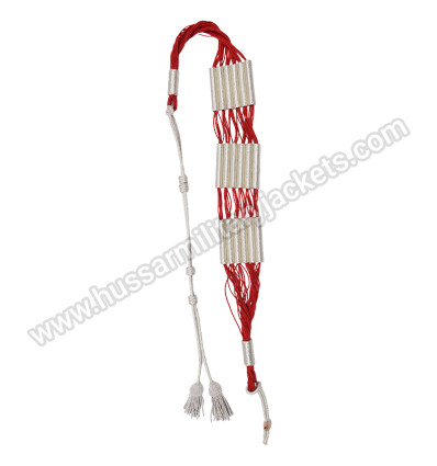 Silver Rope Red Hussar General Barrel Sash