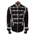 Oberst Hussars Regiment Officer Tunic – Black Wool with Silver Braid