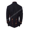 Blue knit fabric with red piping silver-plated brass buttons