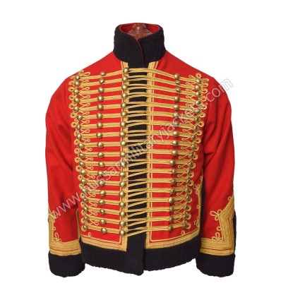Pelisse lieutenant of 7th hussar Black Wool & Golden Braid Jacket
