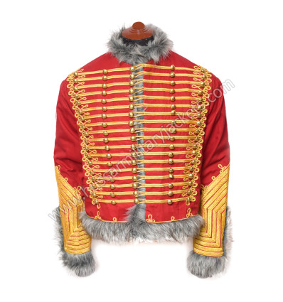 Colonel Major of the Horse Hunters of the Guard – Red Dolman with Gold Braid and Grey Fur Trim