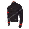 MJ-Inspired MTV Awards Military Jacket – Black with Red Accents and Brass Polished Dome Buttons