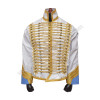 White Hussar Tunic / Napoleonic Era Military Jacket with Gold Braiding