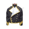 Men’s British Regency Junior Captain’s Tailcoat – Black Cotton with Gold Bullion Braid & Brass Buttons