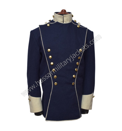 Prussian Guard Uhlan Officer’s Uniform – Dark Blue Wool with Off-White Trim