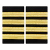 Premium Golden Metallic Braid Shoulder Epaulettes for Military Aviation Marine and Security Uniforms