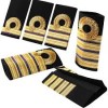 Premium British Military Gold Bullion Epaulettes for Navy Captain Chief Officer Uniforms