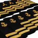 Premium Military Navy Bullion Braid Hand Embroidered Epaulettes for Captain and Chief Officer Uniforms