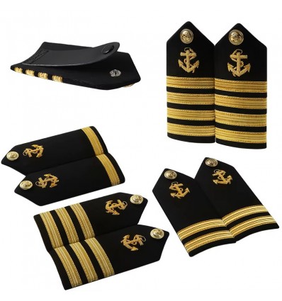 Premium Military Navy Bullion Braid Hand Embroidered Epaulettes for Captain and Chief Officer Uniforms