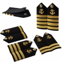 Premium Military Navy Bullion Braid Hand Embroidered Epaulettes for Captain and Chief Officer Uniforms