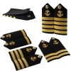 Premium Military Navy Bullion Braid Hand Embroidered Epaulettes for Captain and Chief Officer Uniforms
