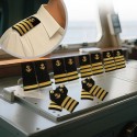 Premium Military Navy Bullion Braid Hand Embroidered Epaulettes for Captain and Chief Officer Uniforms