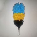 Tri-Color Blue Yellow & Black Feather Hackle
