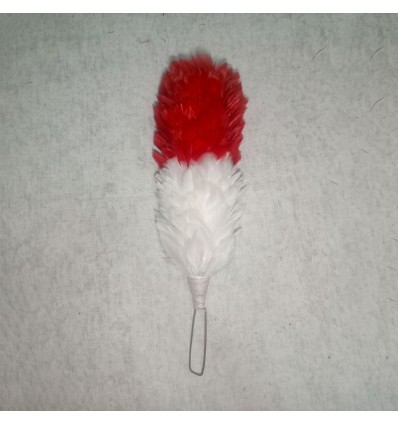 Two-Tone Red & White Feather Hackle