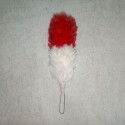 Two-Tone Red & White Feather Hackle