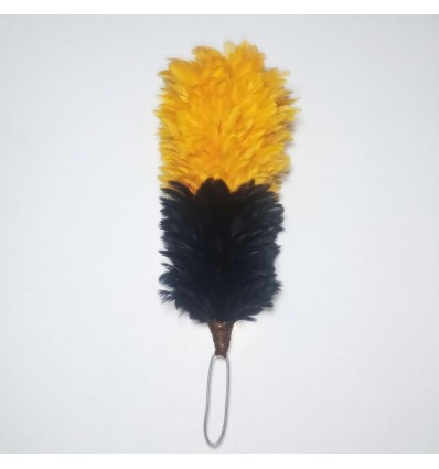 Two-Tone Yellow & Black Feather Hackle
