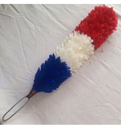 Tri-Color Red, White & Blue Feather Hackle