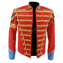 Rare MJ Michael Jackson Red Retro England Military Jacket