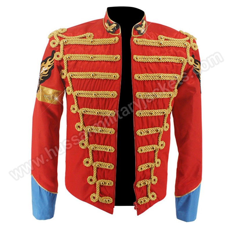MJ Jackson Red Retro Military Jacket
