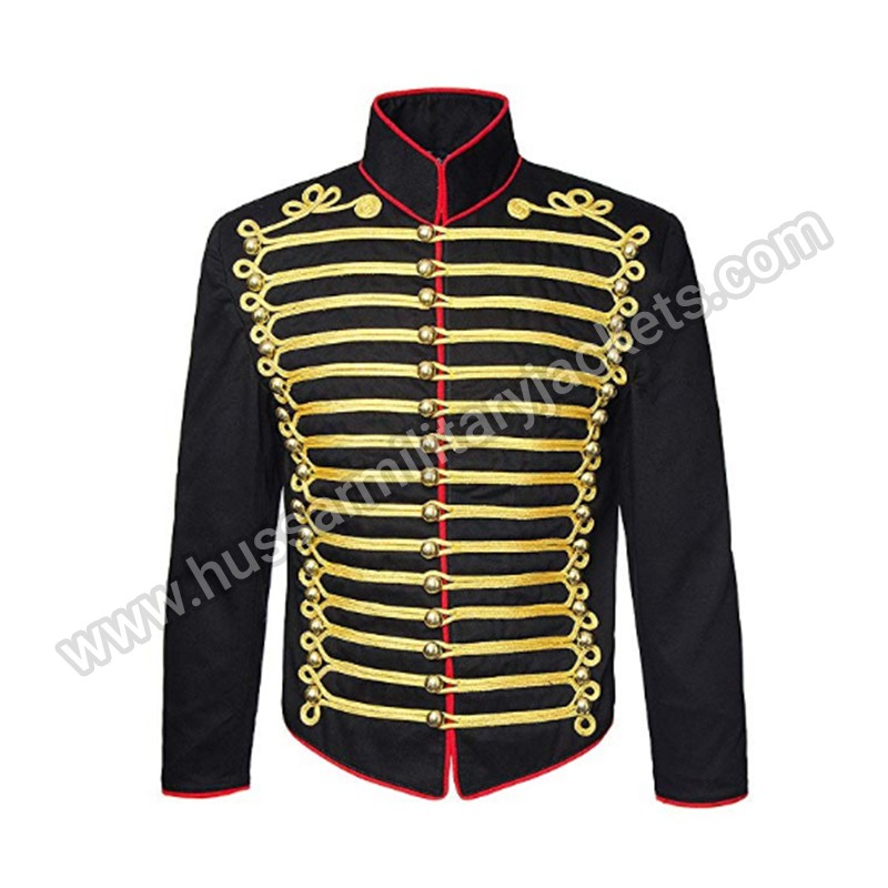 Men Embroider Long Sleeve High Neck Jacket Vintage Gothic Steampunk Victorian Uniform Coat Outwear by Lowprofile