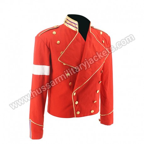 Rare MJ Michael Jackson Red Military England Style Informal Cool Jacket Outerwear