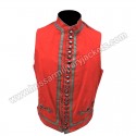 BRITISH 1870C HUSSARS WAIST COAT RED with Gold Braid