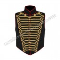 Steam punk Military Waistcoat Black and Gold